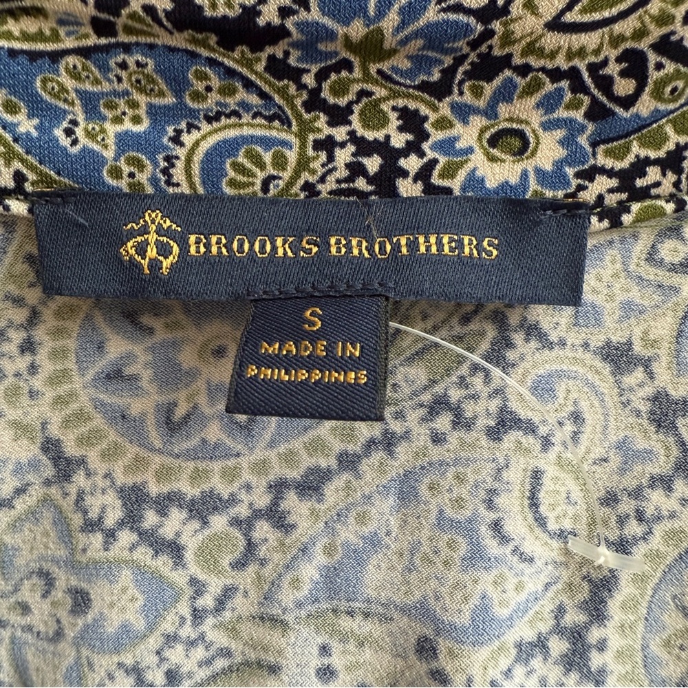Brooks Brothers long sleeve paisley stretchy tie belt dress - Picture 7 of 9